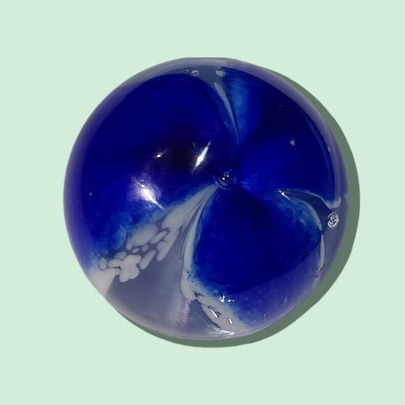 GES 99 Paper Wieght Color Swirl blue and white - Picture 5 of 12